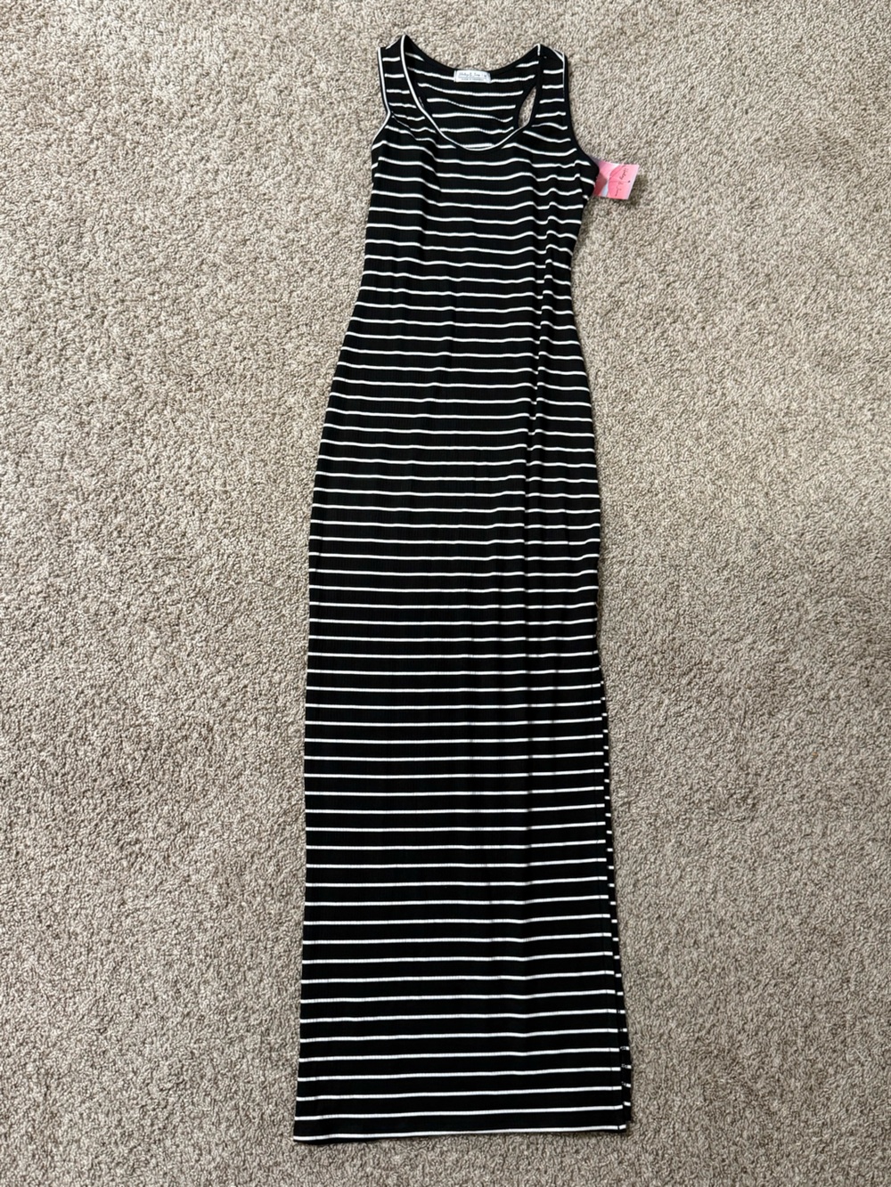 Striped Black & White Maxi Dress